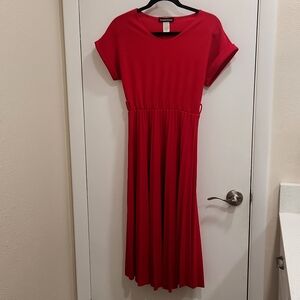 Elizabeth & Nicole Red Pleated Dress Size M